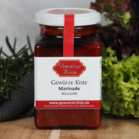 Ein Glas Gewürze Kiste Marinade