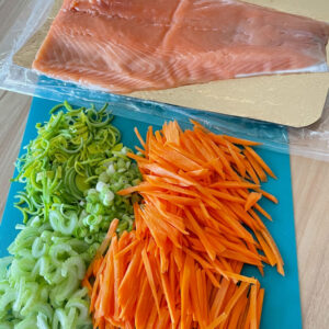 Zutaten für Lachs auf Gemüse