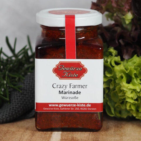 Ein Glas Crazy Farmer Marinade