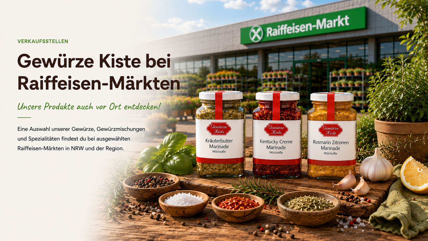 Gewürze Kiste bei Raiffeisen-Märkten – Gewürze, Marinaden und Spezialitäten vor Ort entdecken