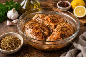 Hähnchen mit Virginia BBQ Gewürz und Kräutermarinade marinieren